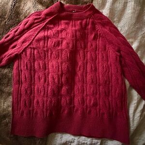 Aerie Women's Cable Knit Sweater - Red